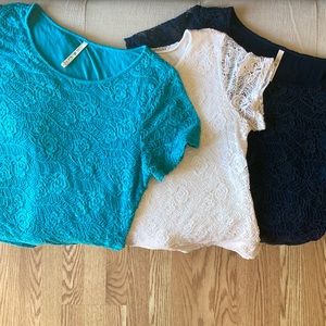 Bundle of Three Leo Nicole Lace Tees